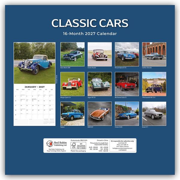 Produktbild: Classic Cars &ndash; Klassische Autos 2027 &ndash; 16-Monatskalender
