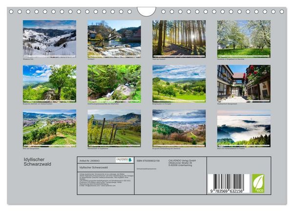Produktbild: Idyllischer Schwarzwald (Wandkalender 2027 DIN A4 quer), CALVENDO Monatskalender