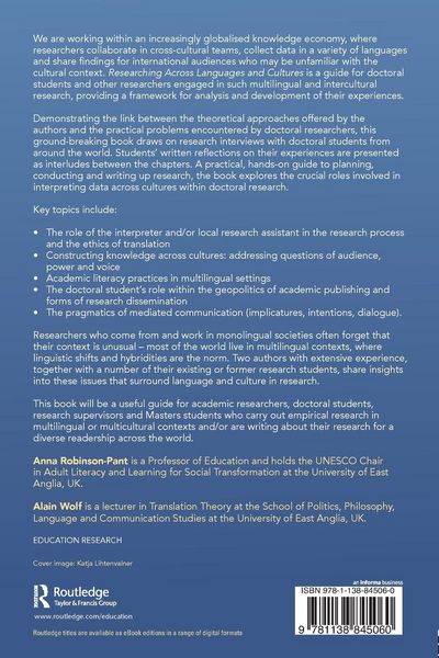 Produktbild: Researching Across Languages and Cultures