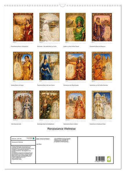 Produktbild: Renaissance Weltreise (Wandkalender 2027 DIN A2 hoch), CALVENDO Monatskalender