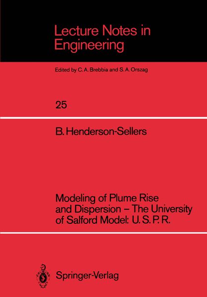 Produktbild: Modeling of Plume Rise and Dispersion &mdash; The University of Salford Model: U.S.P.R.