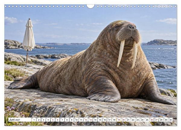 Produktbild: NICHT MEIN PROBLEM - Tiere mit Charakter (Wandkalender 2027 DIN A3 quer), CALVENDO Monatskalender