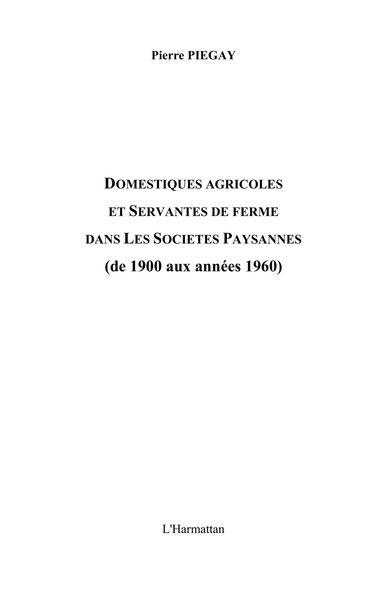 Produktbild: Domestiques agricoles et servantes de fe