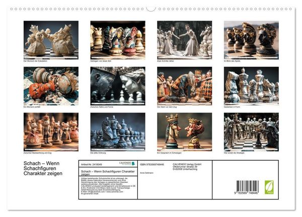 Produktbild: Schach &ndash; Wenn Schachfiguren Charakter zeigen (hochwertiger Premium Wandkalender 2027 DIN A2 quer), Kunstdruck in Hochglanz