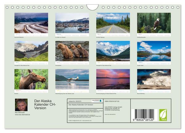 Produktbild: Der Alaska Kalender CH-Version (Wandkalender 2026 DIN A4 quer), CALVENDO Monatskalender