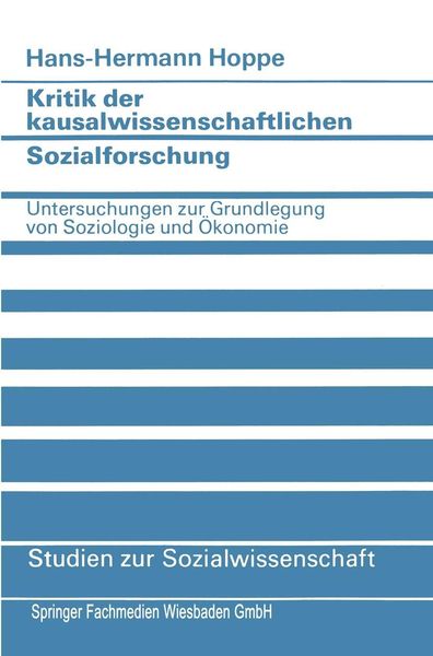 Produktbild: Kritik der kausalwissenschaftlichen Sozialforschung