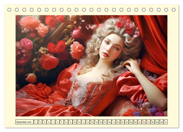 Produktbild: Barocke Anmut. Romantik und Grazie im 17. Jahrhundert (Tischkalender 2026 DIN A5 quer), CALVENDO Monatskalender