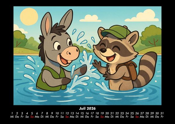 Produktbild: Huf & Rocco Abenteuer durchs Jahr 2026 Fotokalender DIN A3