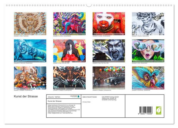 Produktbild: Kunst der Strasse (hochwertiger Premium Wandkalender 2026 DIN A2 quer), Kunstdruck in Hochglanz