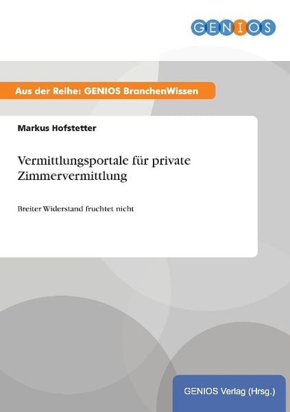 Produktbild: Vermittlungsportale f&uuml;r private Zimmervermittlung