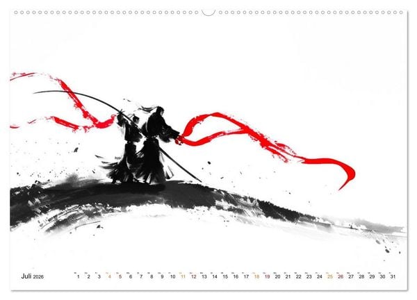 Produktbild: Samurai Illustrationen (Wandkalender 2026 DIN A2 quer), CALVENDO Monatskalender