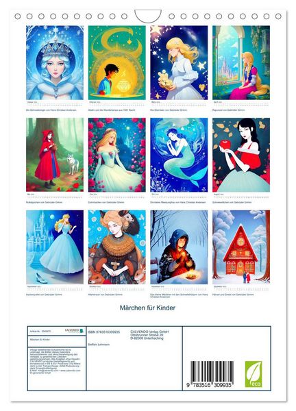 Produktbild: M&auml;rchen f&uuml;r Kinder (Wandkalender 2026 DIN A4 hoch), CALVENDO Monatskalender