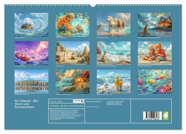 Produktbild: Am Wasser - Bei Sturm und Sonnenschein (hochwertiger Premium Wandkalender 2026 DIN A2 quer), Kunstdruck in Hochglanz