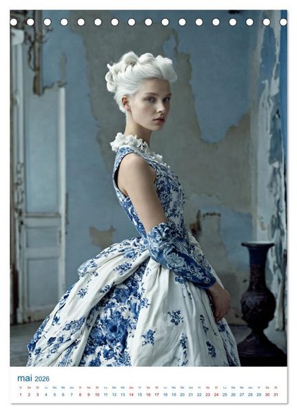 Produktbild: Muses de Porcelaine (Calendrier de bureau 2026 DIN A5 horizontal), CALVENDO calendrier mensuel