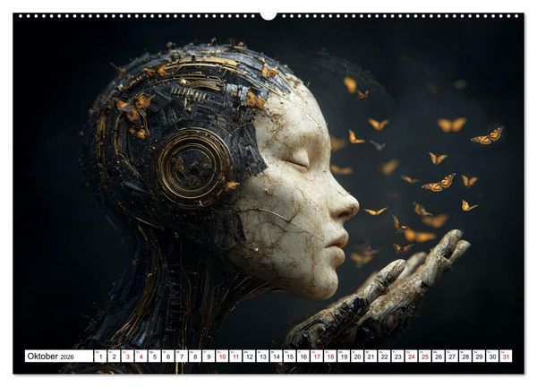 Produktbild: Roboter &ndash; Technik, Poesie und ein Hauch Magie (hochwertiger Premium Wandkalender 2026 DIN A2 quer), Kunstdruck in Hochglanz