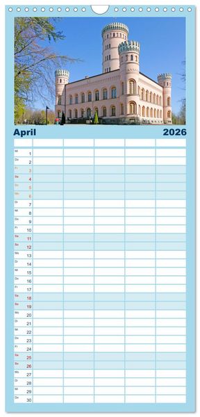 Produktbild: Familienplaner 2026 - Ostseeinseln R&uuml;gen, Hiddensee, Ummanz mit 5 Spalten (Wandkalender, 21 x 45 cm) CALVENDO
