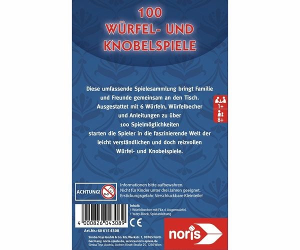 Produktbild: 100 W&uuml;rfel- und Knobelspiele