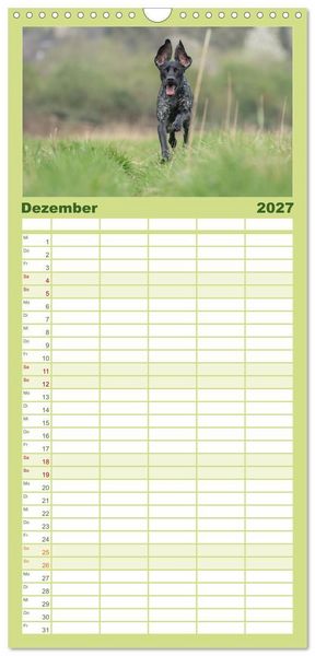 Produktbild: Familienplaner 2027 - Jagdhunde bei der Arbeit mit 5 Spalten (Wandkalender, 21 x 45 cm) CALVENDO
