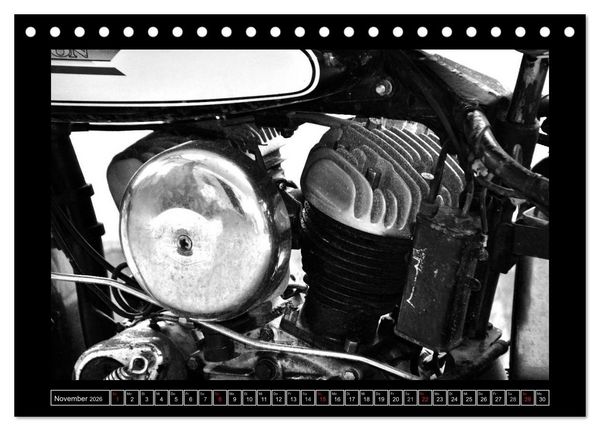 Produktbild: Harley Davidson WLA 750 in Schwarzweiss (Tischkalender 2026 DIN A5 quer), CALVENDO Monatskalender