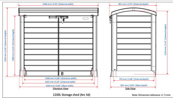 Produktbild: StoreAway M&uuml;lltonnenbox Gartenhaus 1200 L