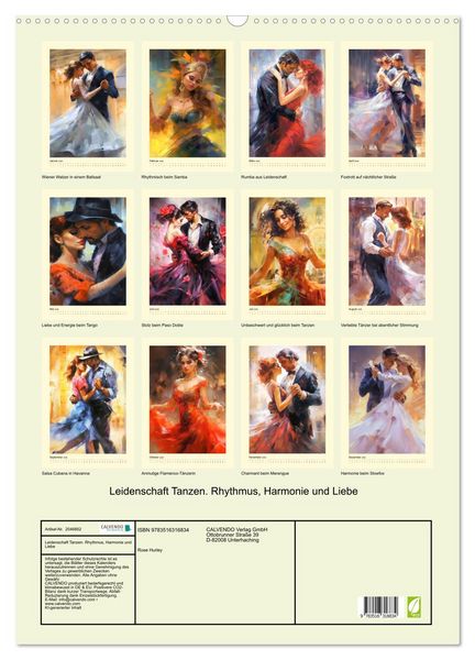 Produktbild: Leidenschaft Tanzen. Rhythmus, Harmonie und Liebe (Wandkalender 2026 DIN A2 hoch), CALVENDO Monatskalender
