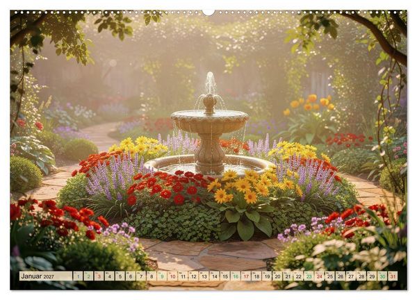 Produktbild: Oase im Garten (Wandkalender 2027 DIN A2 quer), CALVENDO Monatskalender