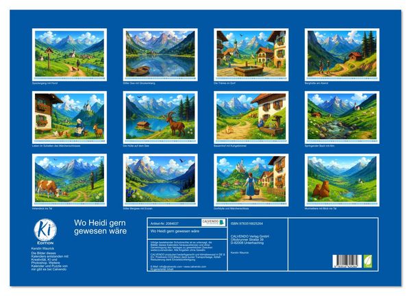 Produktbild: Wo Heidi gern gewesen w&auml;re (Wandkalender 2026 DIN A2 quer), CALVENDO Monatskalender
