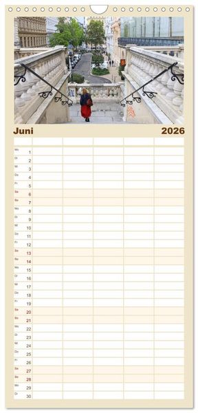 Produktbild: Familienplaner 2026 - Bezauberndes Wien mit 5 Spalten (Wandkalender, 21 x 45 cm) CALVENDO
