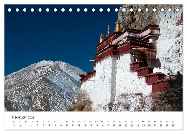 Produktbild: Tibet - Kloster und Landschaft (Tischkalender 2026 DIN A5 quer), CALVENDO Monatskalender