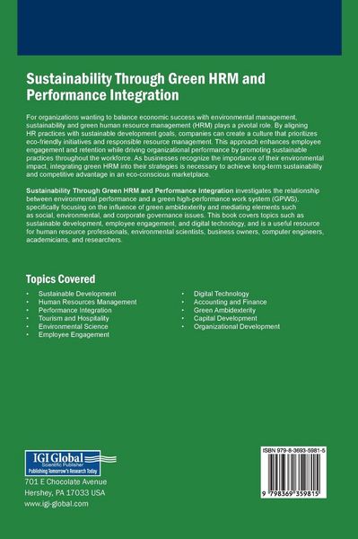 Produktbild: Sustainability Through Green HRM and Performance Integration