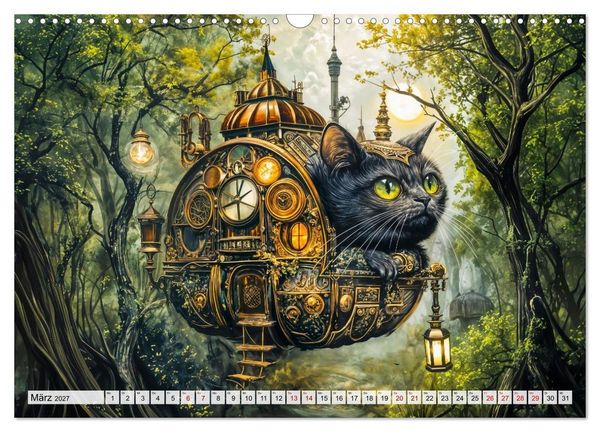 Produktbild: Steampunk Fabelwelten - Magische Kreaturen in Fantasiewelten (Wandkalender 2027 DIN A3 quer), CALVENDO Monatskalender