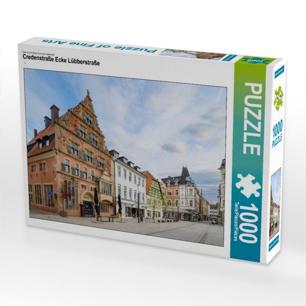 Produktbild: CALVENDO Puzzle Credenstra&szlig;e Ecke L&uuml;bberstra&szlig;e | 1000 Teile Lege-Gr&ouml;&szlig;e 64x48cm Foto-Puzzle f&uuml;r gl&uuml;ckliche Stunden