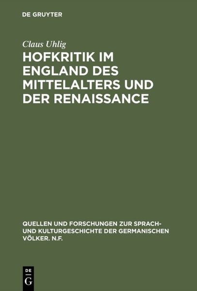 Produktbild: Hofkritik im England des Mittelalters und der Renaissance