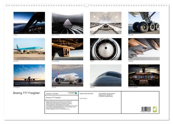 Produktbild: Boeing 777 Freighter (Wandkalender 2026 DIN A2 quer), CALVENDO Monatskalender