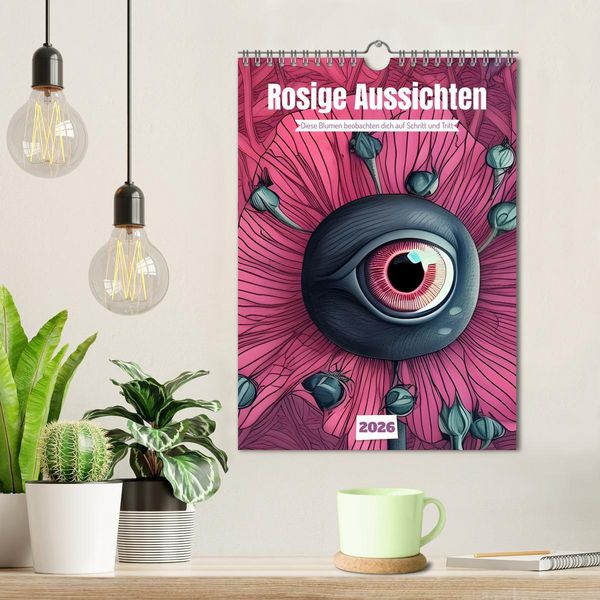 Produktbild: Rosige Aussichten - Diese Blumen beobachten dich auf Schritt und Tritt (Wandkalender 2026 DIN A4 hoch), CALVENDO Monatskalender