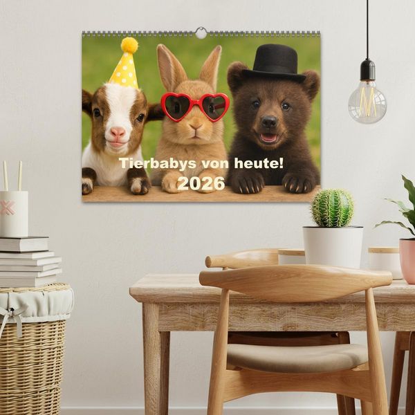 Produktbild: Tierbaby von heute! (Wandkalender 2026 DIN A3 quer), CALVENDO Monatskalender