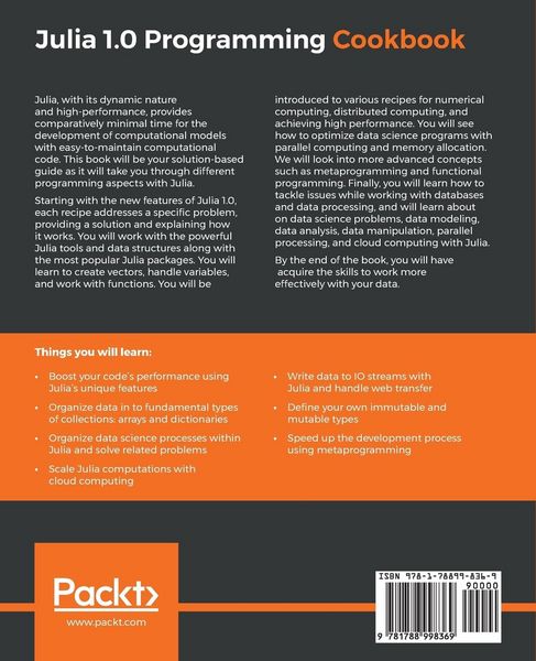 Produktbild: Julia 1.0 Programming Cookbook