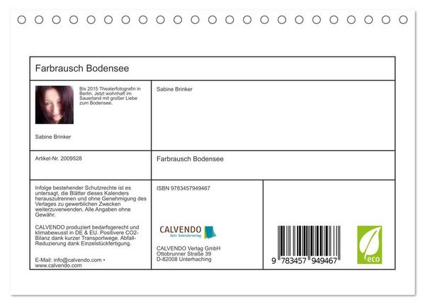 Produktbild: Farbrausch Bodensee (Tischkalender 2026 DIN A5 quer), CALVENDO Monatskalender