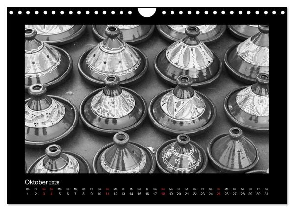 Produktbild: Marokko - Nostalgie in schwarz-weiss (Wandkalender 2026 DIN A4 quer), CALVENDO Monatskalender