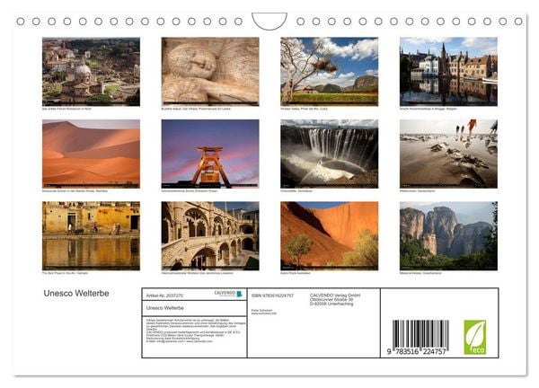 Produktbild: Unesco Welterbe (Wandkalender 2026 DIN A4 quer), CALVENDO Monatskalender