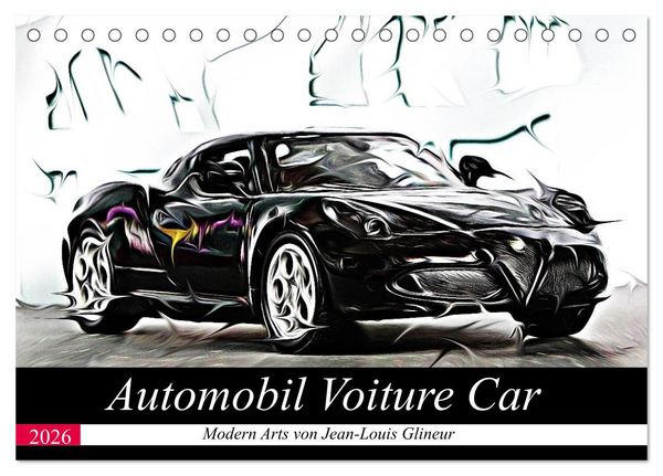 Produktbild: Automobil Voiture Car (Tischkalender 2026 DIN A5 quer), CALVENDO Monatskalender