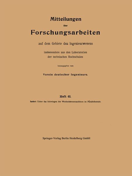 Produktbild: Mitteilungen &uuml;ber Forschungsarbeiten auf dem Gebiete des Ingenieurwesens