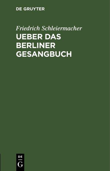 Produktbild: Ueber das Berliner Gesangbuch