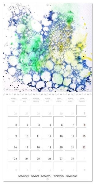 Produktbild: Emerald Waves - Watercolour experiments in green and blue (Wall Calendar 2026 12 &times; 12 Inch) CALVENDO 12 Month Wall Calendar