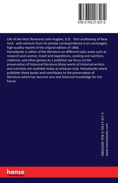 Produktbild: Life of the Most Reverend John Hughes, D.D.