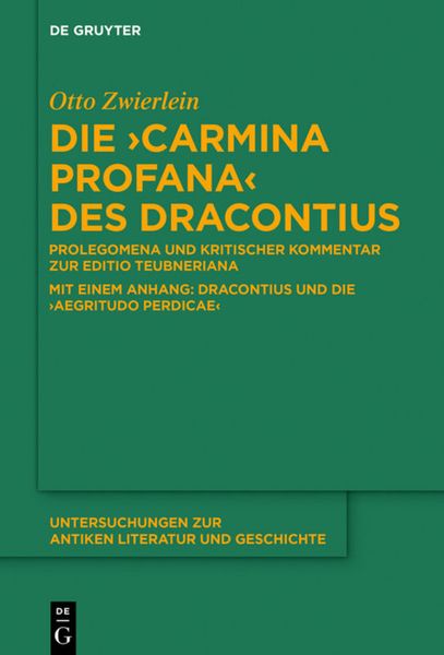 Produktbild: Die "Carmina profana" des Dracontius