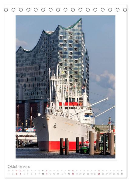 Produktbild: Hamburg - Impressionen einer Stadt (Tischkalender 2026 DIN A5 hoch), CALVENDO Monatskalender