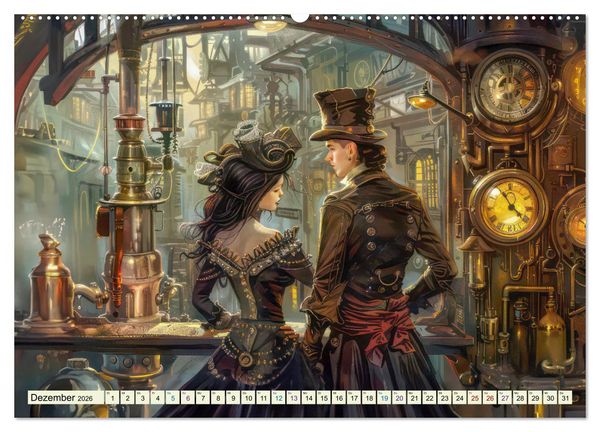 Produktbild: Steampunk - Bl&uuml;tezeit der Mechanik (hochwertiger Premium Wandkalender 2026 DIN A2 quer), Kunstdruck in Hochglanz