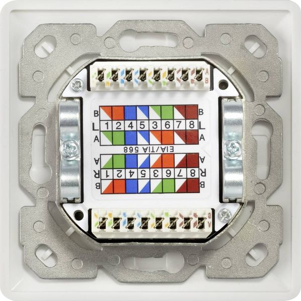 Produktbild: Renkforce Netzwerkdose Unterputz Einsatz CAT 6 2 Port Reinwei&szlig;