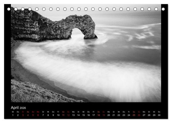 Produktbild: Soultouch - Schwarzwei&szlig; Landschaften, die die Seele ber&uuml;hren (Tischkalender 2026 DIN A5 quer), CALVENDO Monatskalender